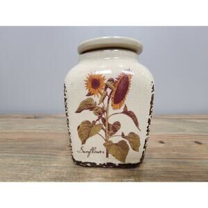 Scentsy Rustic Sunflower Warmer Authentic Wax Warmer New Without Box Floral Jar